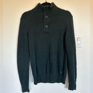 American Eagle Outfitters Mens S Quarter Button Long Sleeve Athletic Fit Sweater